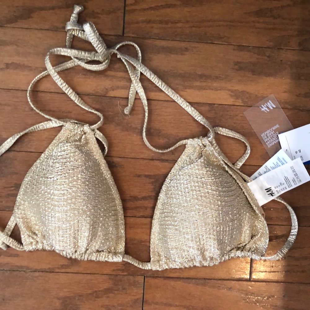 Gold shimmery bikini top
